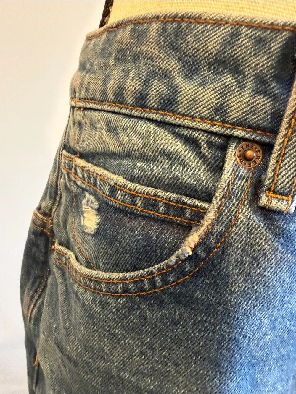We The Free Women's Blue Relaxed Distressed Jeans - Picture 3 of 6